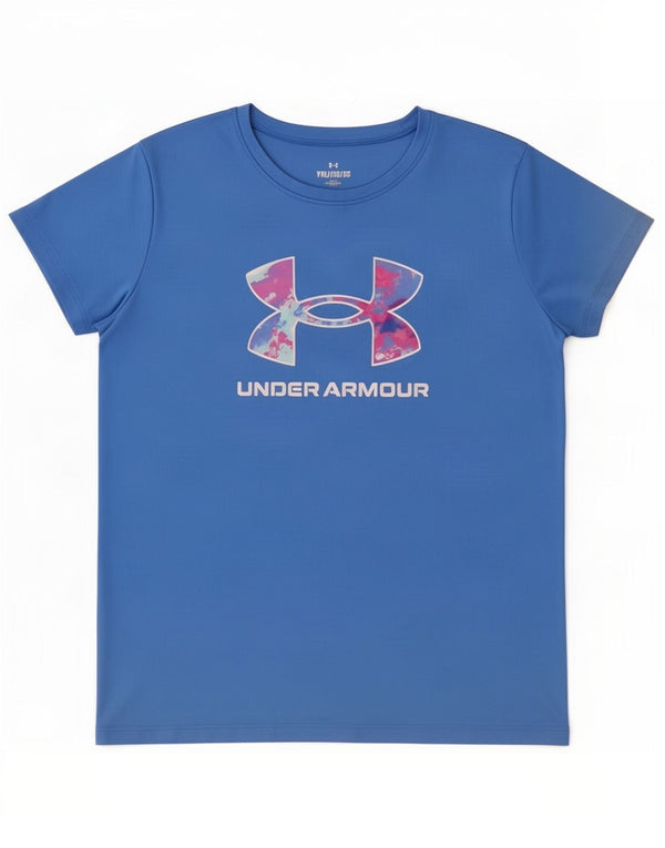 Under Armour Girls Grafisk T-Shirt Top 13-14 År XL Blå Polyester