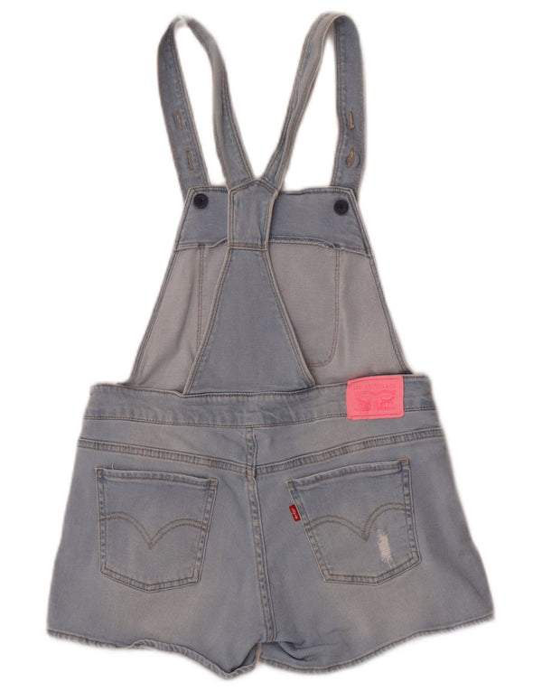 Levi's Girls Distressed Dungarees denimshorts 13-14 år W28 Blue Cotton