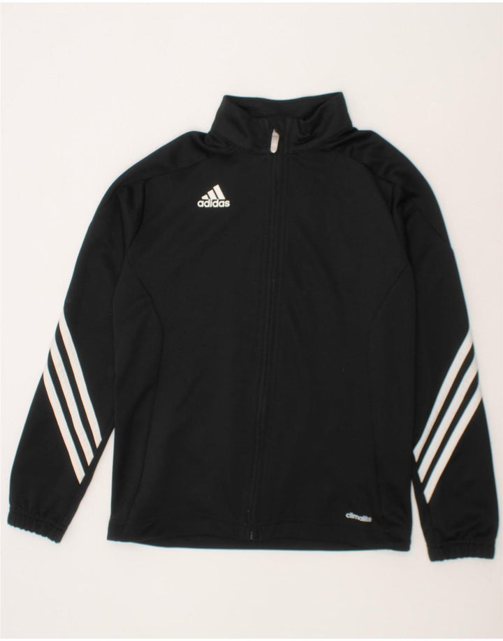 ADIDAS Boys Climalite Tracksuit Top Jacket 9-10 Years Black Polyester Vintage Adidas and Second-Hand Adidas from Messina Hembry 