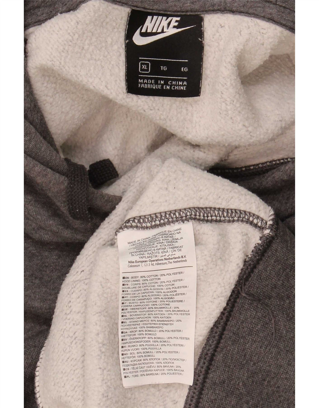 Nike Herre hættetrøje Jumper XL Grå Bomuld