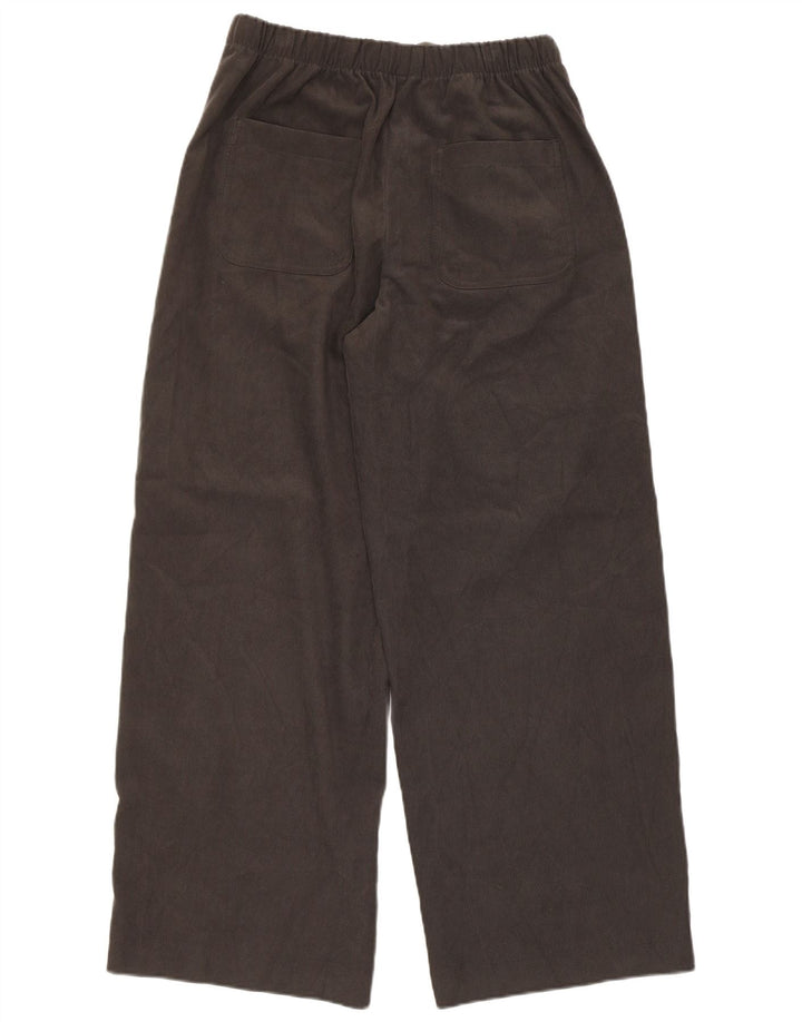 ZARA Chinobukser med brede ben til kvinder UK 12 Medium Grey Polyester