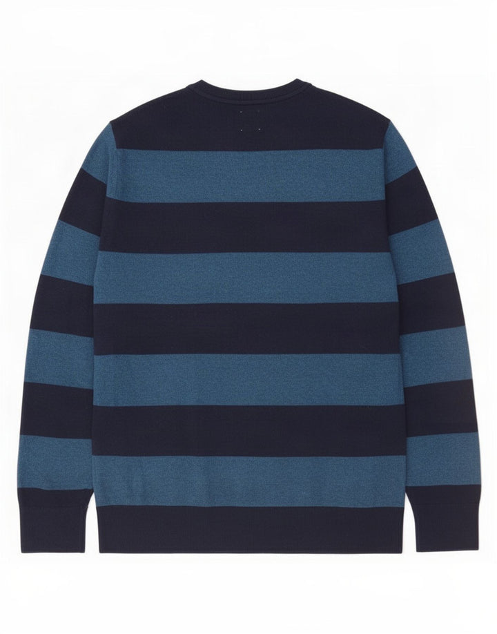 Gap herre rund hals sweater mellem marineblå stribet bomuld