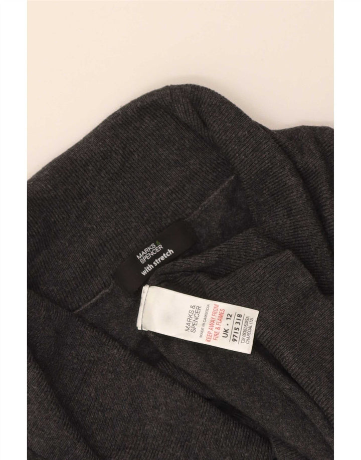 Marks & Spencer Dame Rullehals sweater UK 12 Medium Grå Viscose