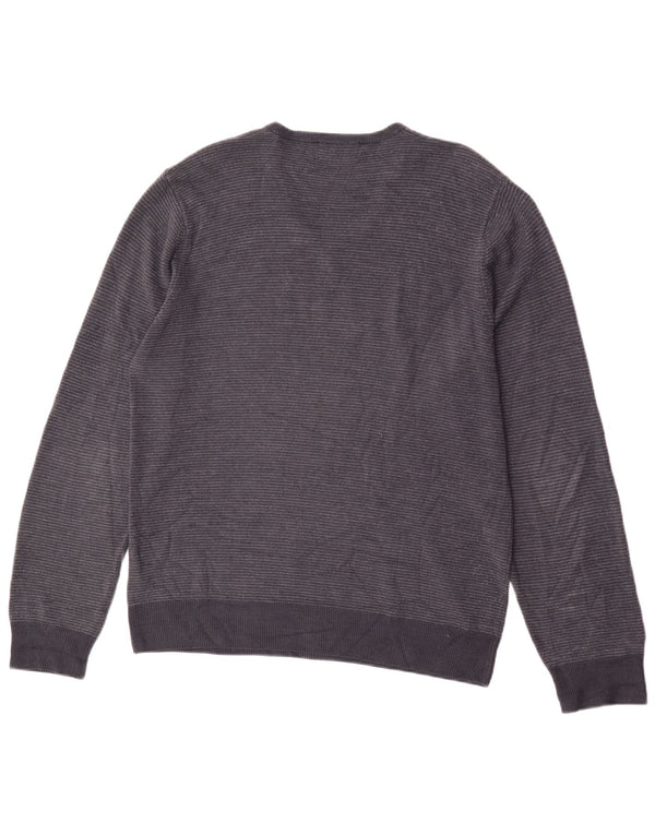 Marks & Spencer Herre V-hals sweater Medium Navy Blue Nålestribe