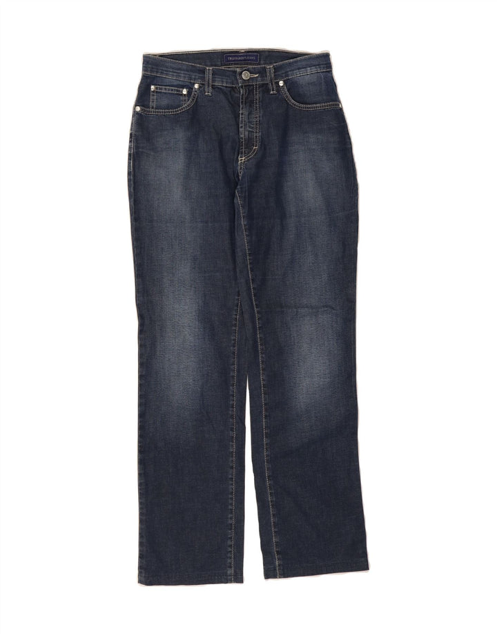 TRUSSARDI Womens Straight Jeans  W28 L29 Navy Blue Cotton Vintage Trussardi and Second-Hand Trussardi from Messina Hembry 