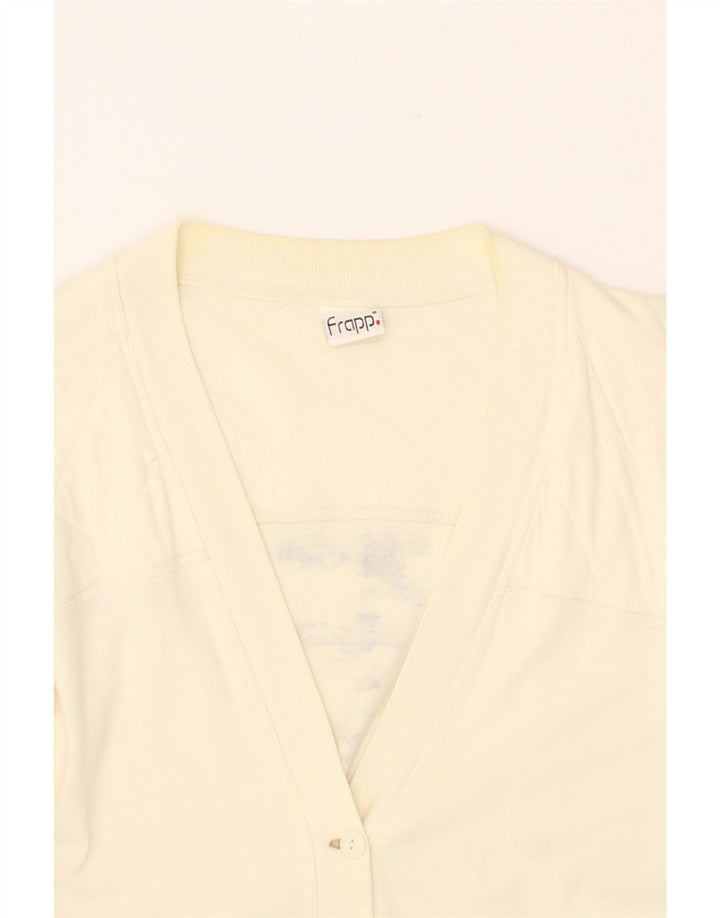 VINTAGE Womens Longline Graphic Cardigan Sweater EU 38 Medium Off White Vintage Vintage and Second-Hand Vintage from Messina Hembry 