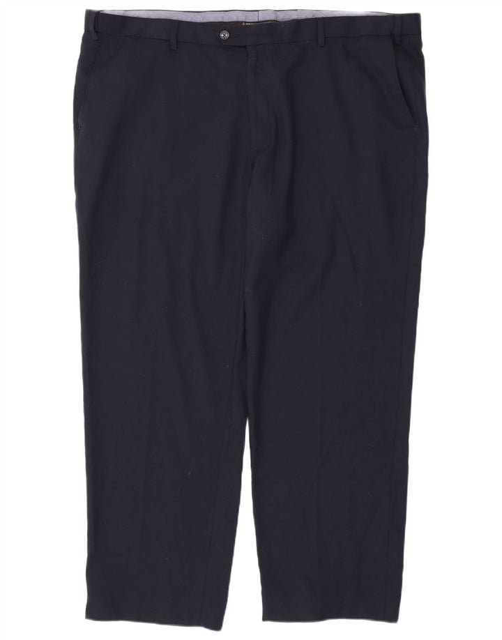 Marks & Spencer Herre Regular Fit Suit Bukser W46 L31 Marineblå polyester