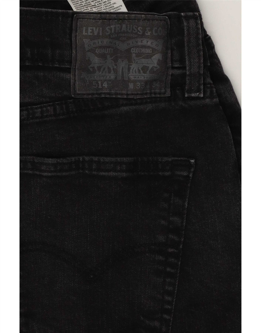 Levi's Herre 514 Straight Jeans W33 L34 Sort Bomuld