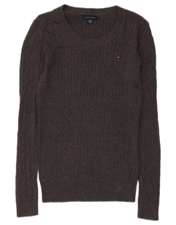 Tommy Hilfiger Dame Boat Neck Jumper Sweater UK 2 2XS Grå Bomuld