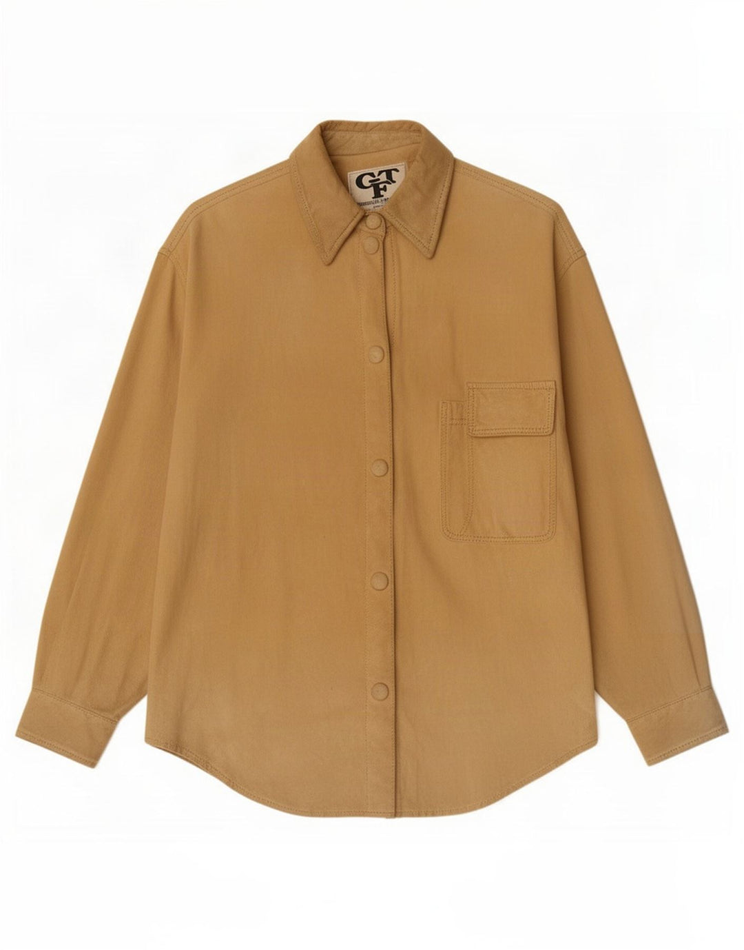 Vintage ruskindsskjorte til kvinder IT 42 Medium Beige