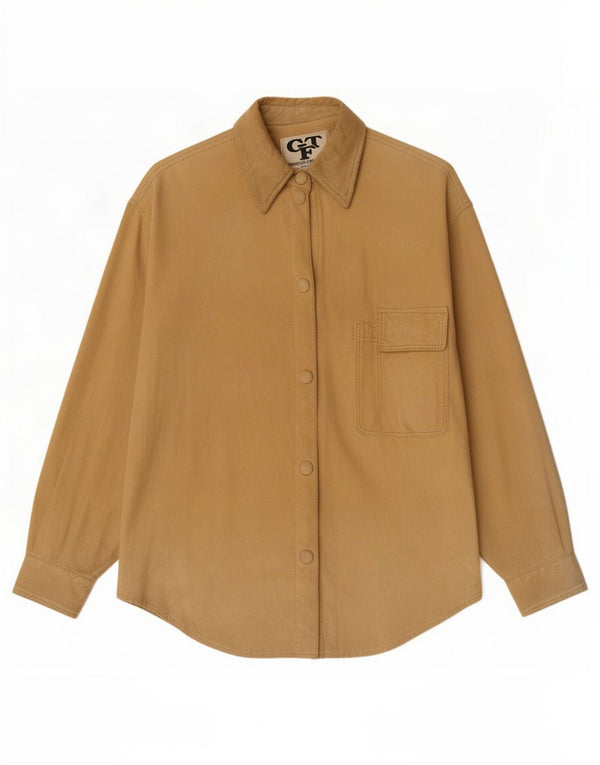 Vintage Womens Suede Shirt IT 42 Medium Beige