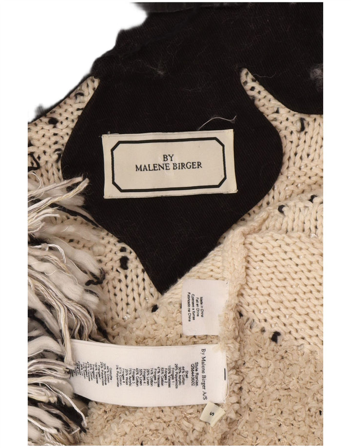 MALENE BIRGER Dame cardigan sweater UK 10 Small Off White Bohemian