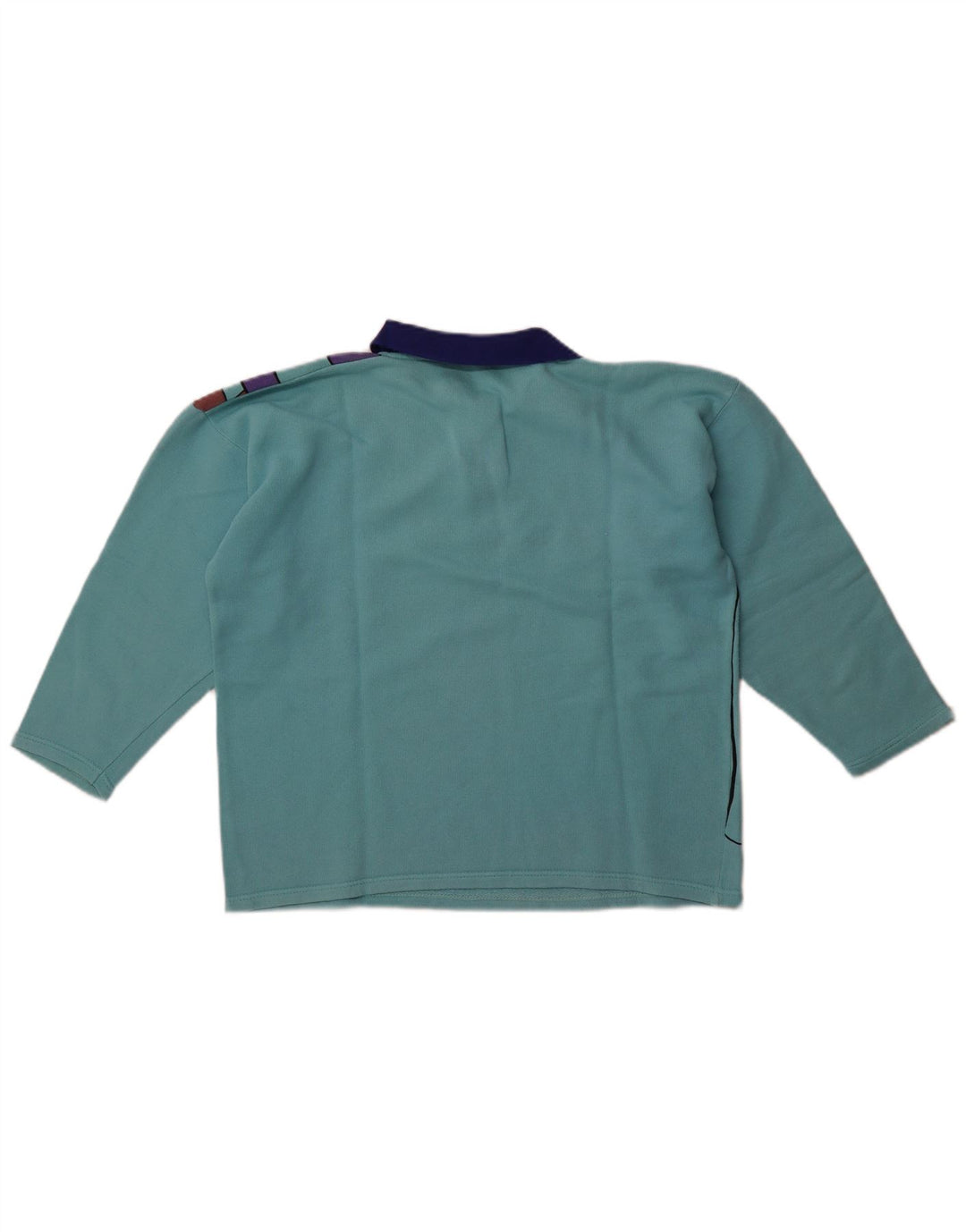 Vintage Dame Oversized 3/4-ærmet Sweatshirt Jumper UK 14 Medium Blue