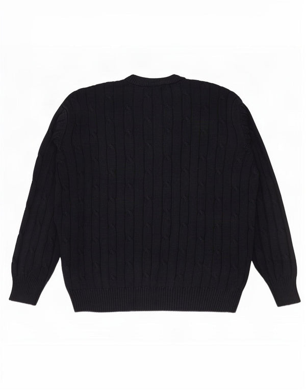 Conte of Florence Herre Boat Neck Jumper Sweater Large Navy Blue