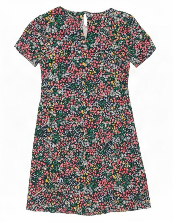 Marks & Spencer Dame A-Line Kjole UK 12 Medium Multicolored Floral