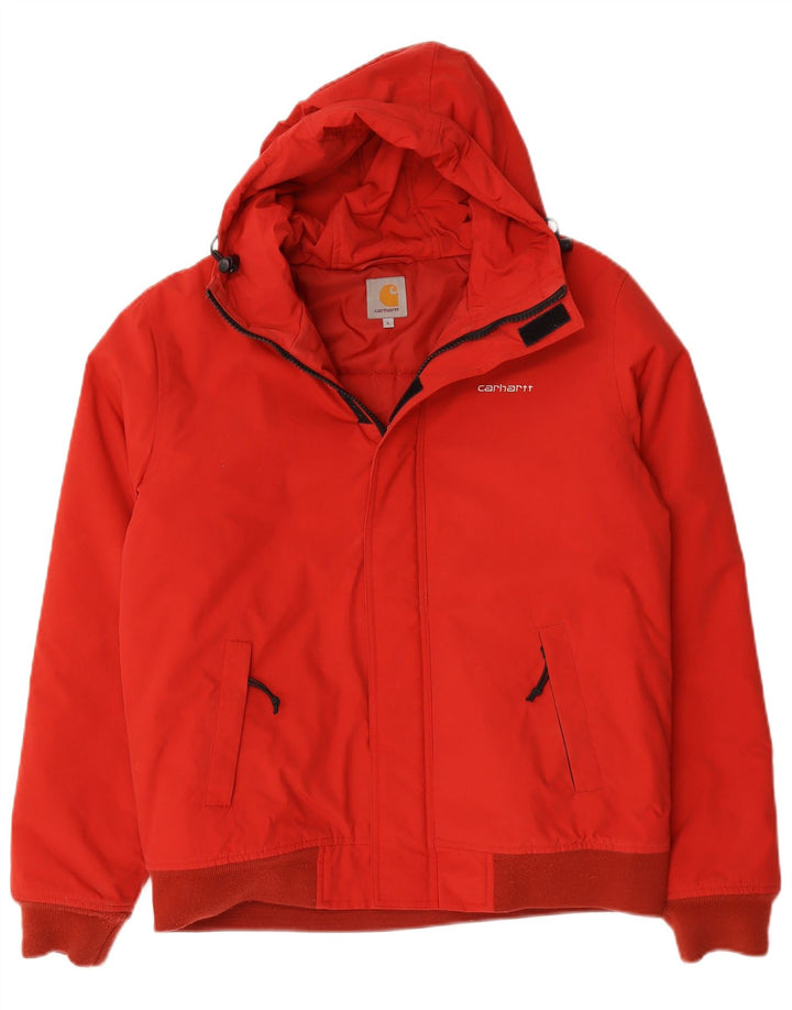 Carhartt Herre hættepolstret jakke UK 40 Stor rød nylon