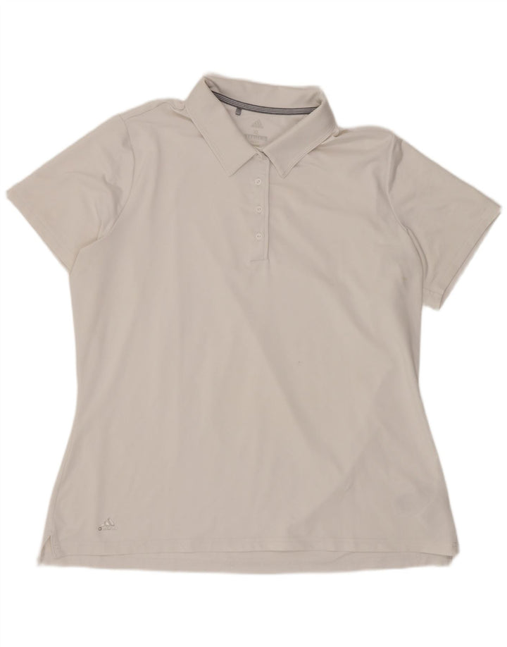 Adidas Dame Polo Shirt UK 18 XL Hvid Polyester