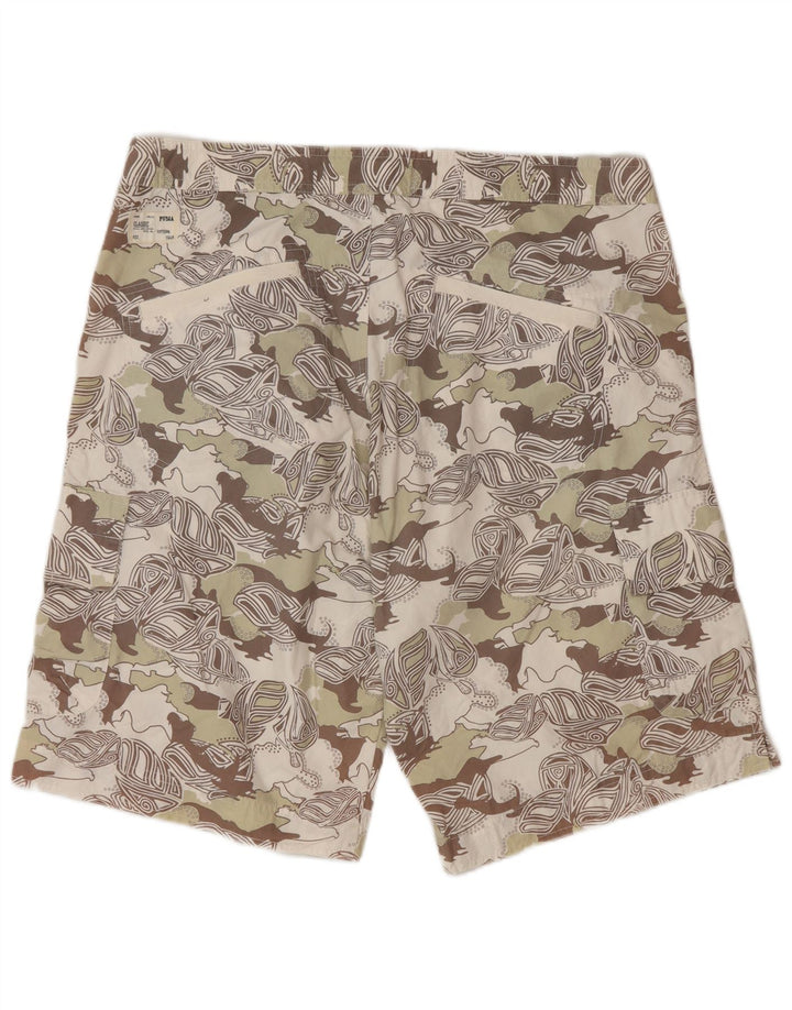 Puma Herre abstrakt mønster Cargo Shorts Store W36 Beige Camouflage Moderne