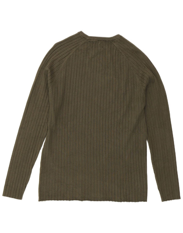 Zara Herre Jumper Sweater med rund hals Medium Khaki