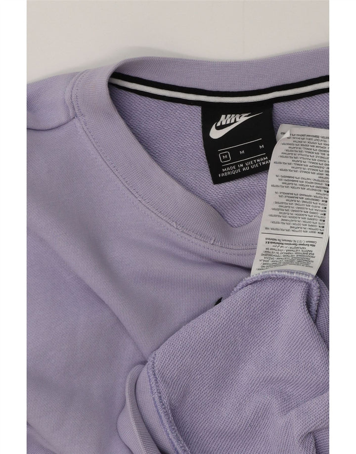 Nike Dame Grafisk Sweatshirt Jumper UK 14 Medium Lilla Bomuld
