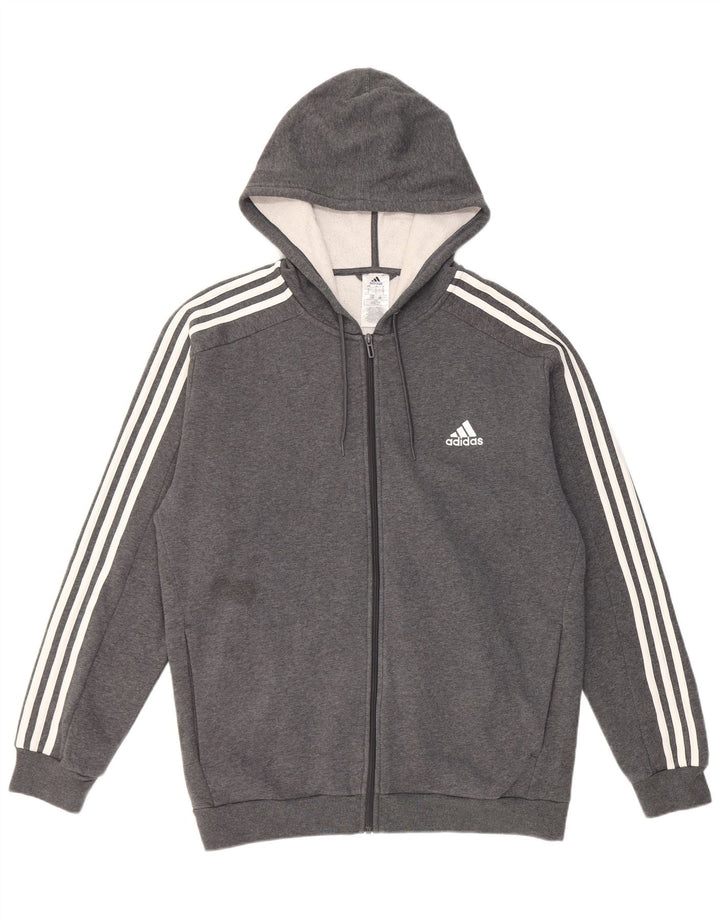 Adidas Hættetrøje med lynlås til mænd Stor Grå Bomuld
