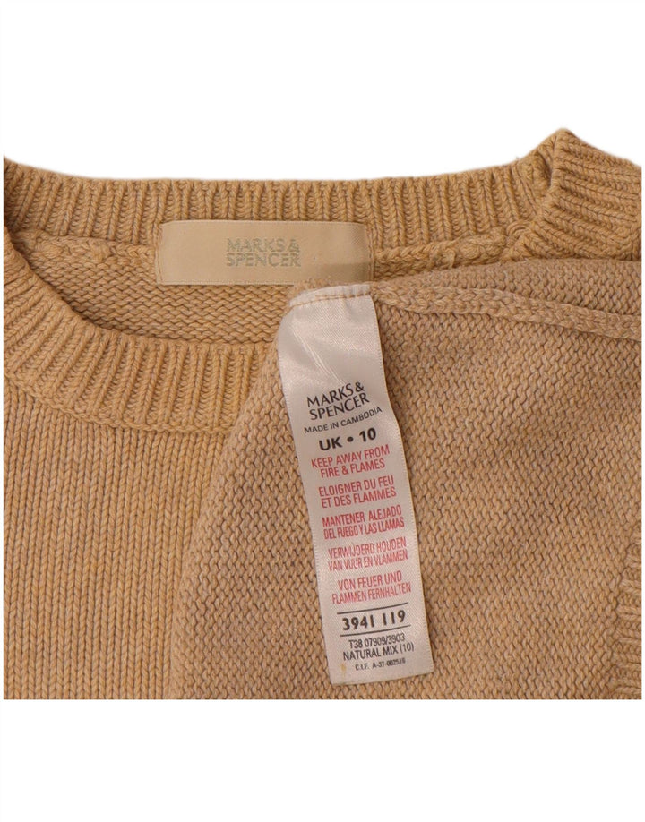 Marks & Spencer Dame Oversized Boat Neck Jumper Sweater UK 10 Small Beige