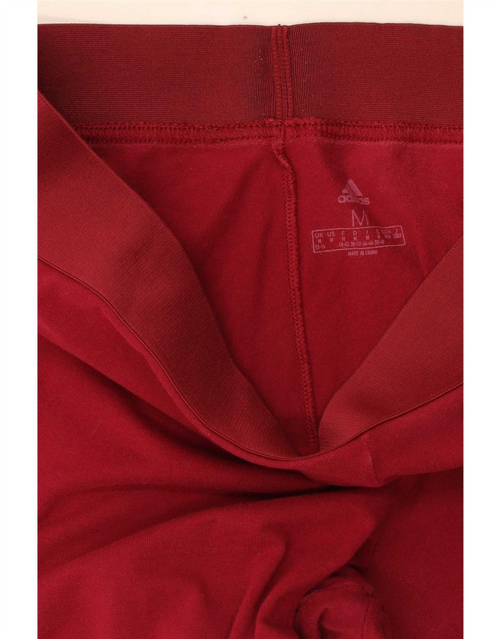 Adidas Dame Leggings UK 12/14 Medium Rød Bomuld