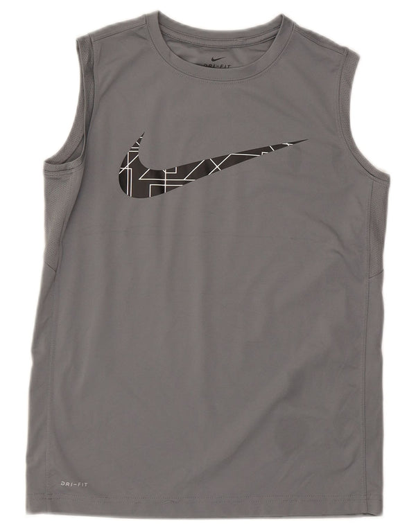 Nike drenge Dri Fit grafisk vest top 12-13 år stor grå polyester