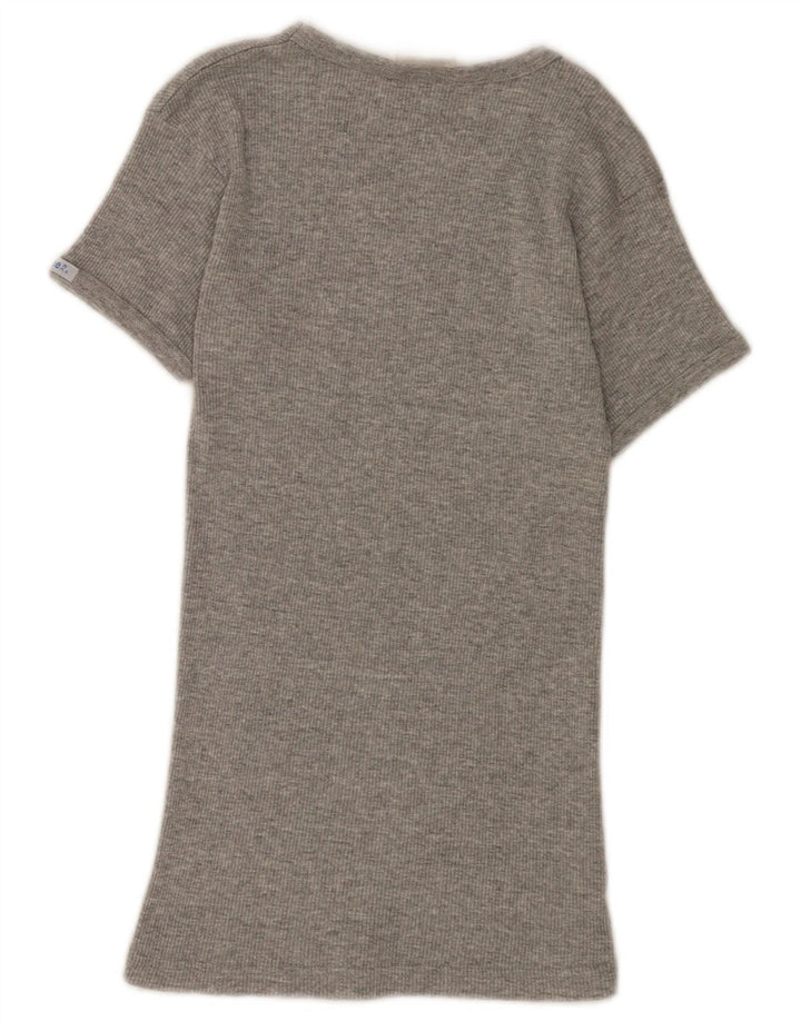 Lee Dame T-Shirt Top UK 8 Lille Grå Bomuld