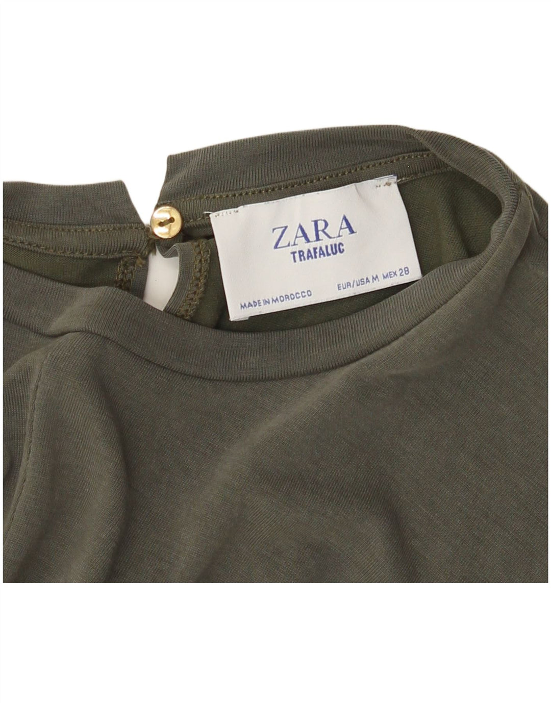 Zara Dame Trafaluc Ærmeløs Playsuit UK 14 Medium Khaki