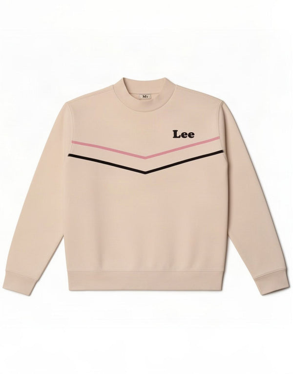 Lee Womens Regular Fit Sweatshirt Jumper UK 16 Large Hvidstribet Bomuld