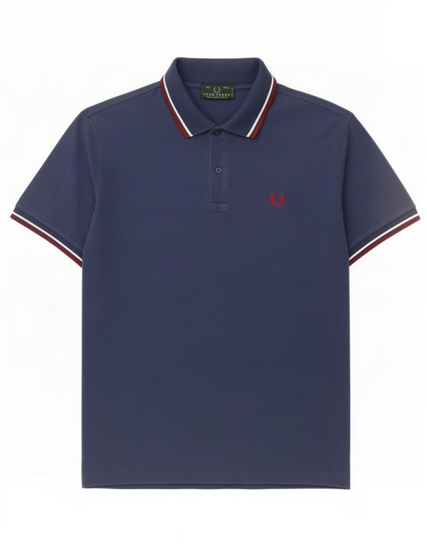 Fred Perry Herre poloshirt Medium marineblå stribet bomuld