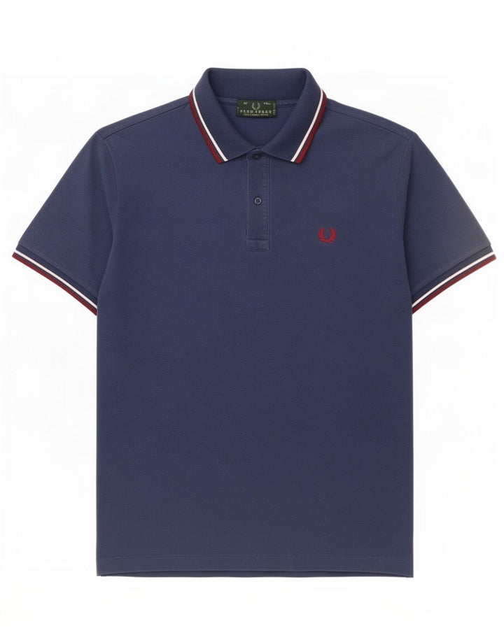 Fred Perry Herre poloshirt Medium marineblå stribet bomuld
