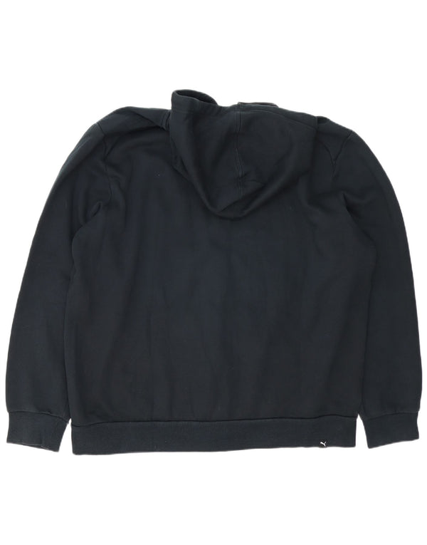 Puma Herre grafisk hættetrøje med lynlås 2XL sort bomuld