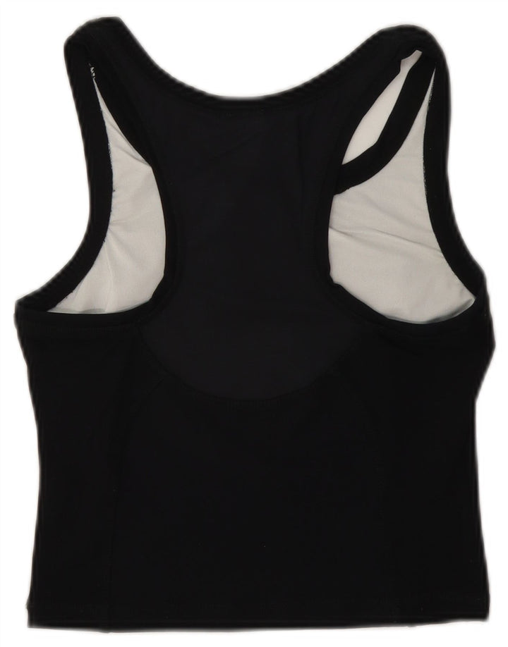 Adidas Womens Crop Vest Top UK 10 Small Black Polyamide