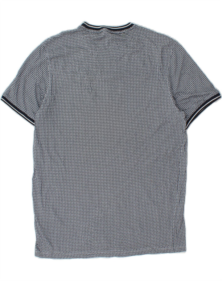 TED BAKER Mens T-Shirt Top Size 3 Medium Grey Geometric Cotton Vintage Ted Baker and Second-Hand Ted Baker from Messina Hembry 