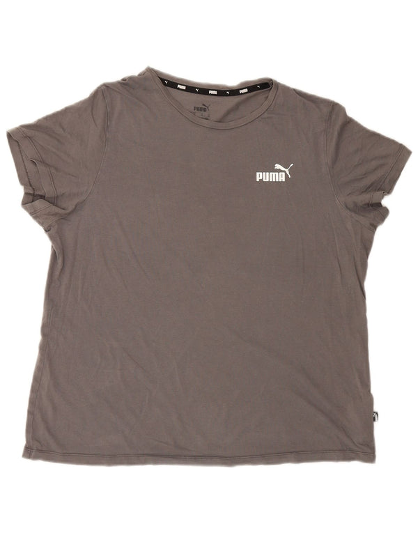 Puma Dame T-Shirt Top UK 18 XL Grå Bomuld