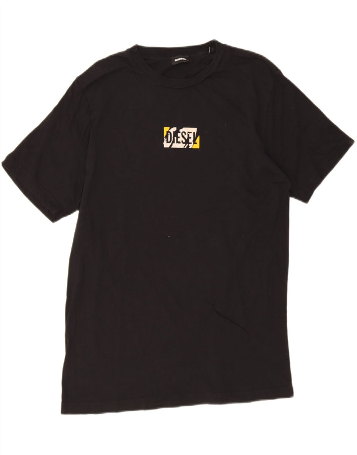 Diesel Herre Grafisk T-Shirt Top Medium Sort