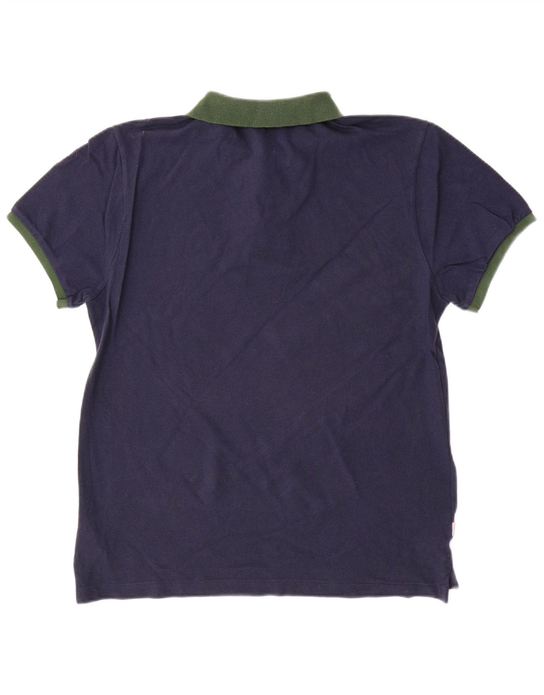 Blauer Polo Shirt til mænd Large Navy Blue Colourblock Bomuld