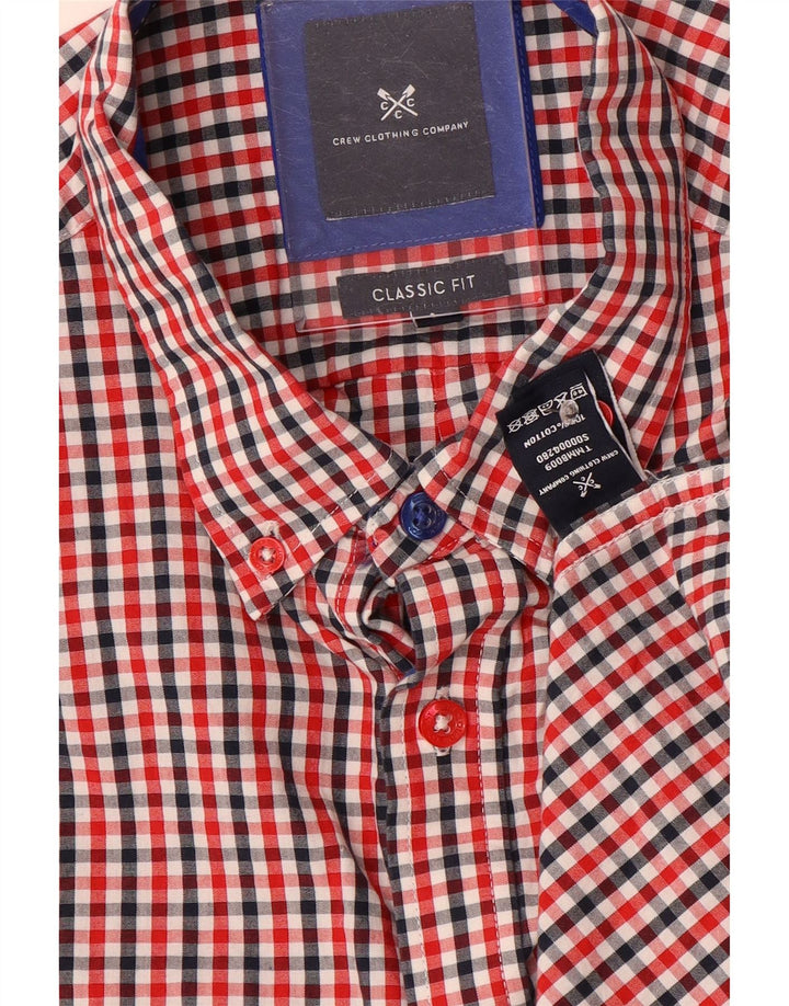 Crew Clothing Herre Classic Fit Shirt Large Red Gingham Cotton