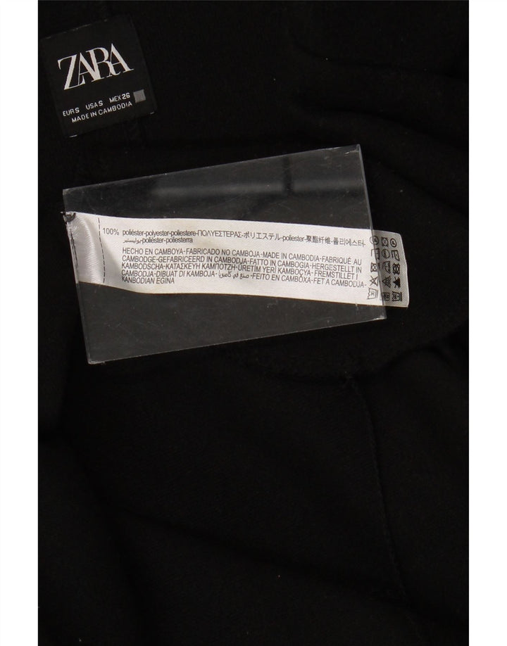 ZARA Åben overfrakke til kvinder UK 10 Lille sort polyester