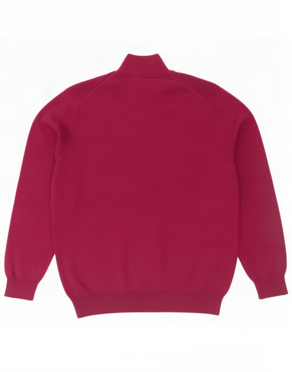 Massimo Dutti Sweater med lynlås til mænd Large Burgundy Cotton