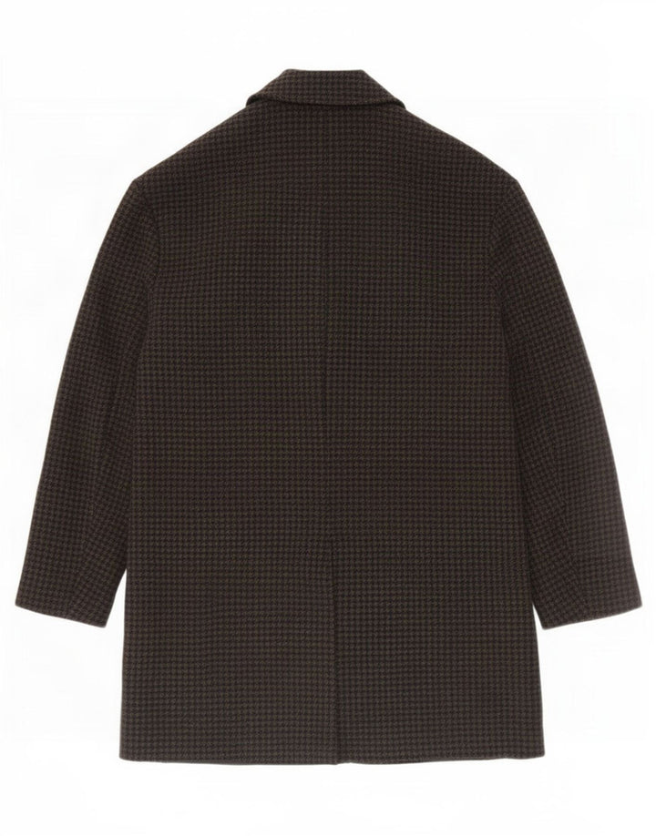 Zara oversize overfrakke til kvinder UK 6 XS Sort Houndstooth Polyester