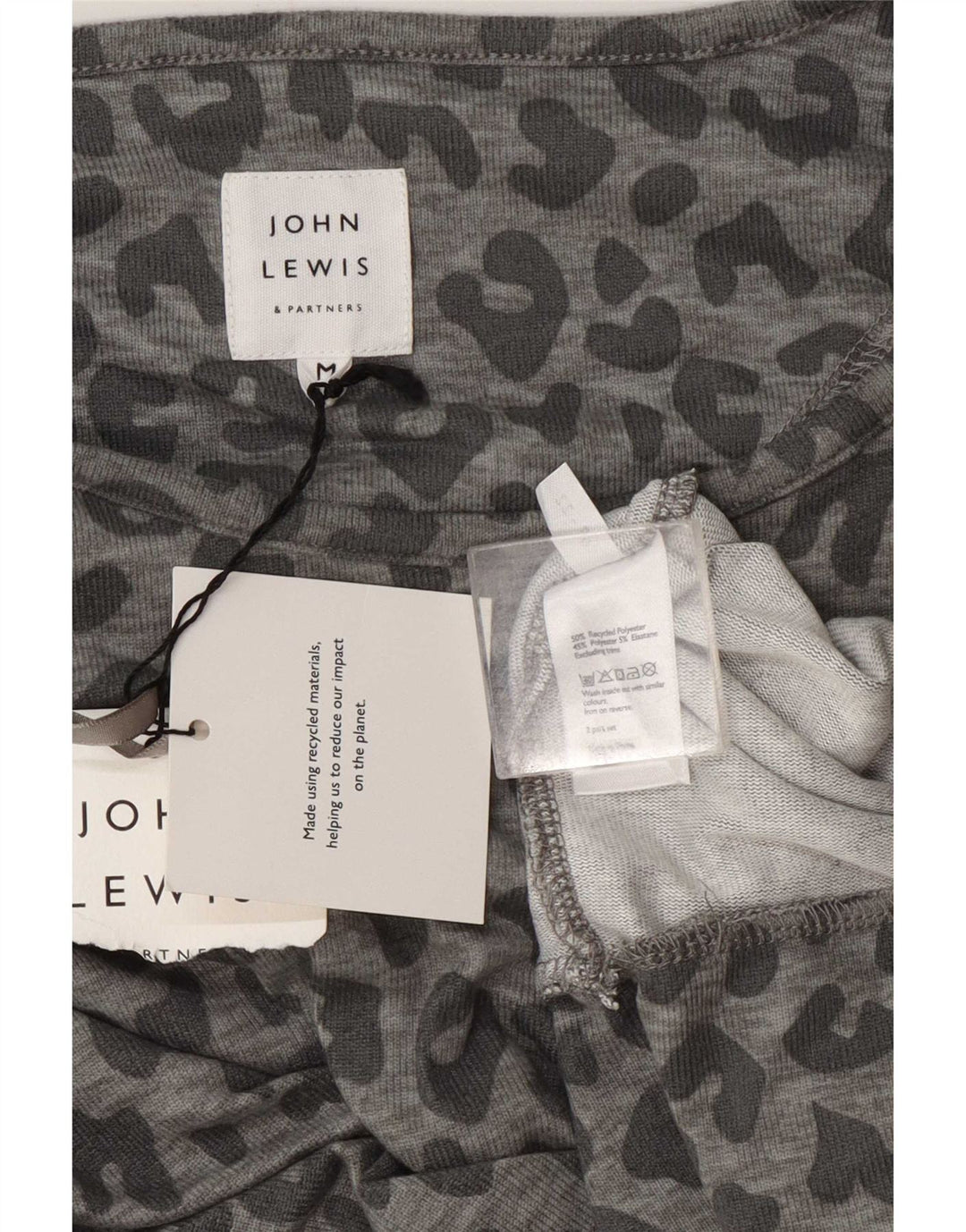 John Lewis Dame Sweatshirt Jumper UK 14 Medium Grey Animal Print
