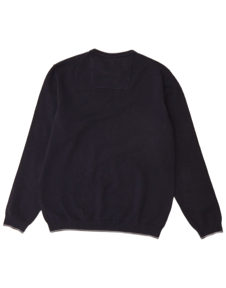 HUGO BOSS Herre sweater med rund hals, stor marineblå bomuld