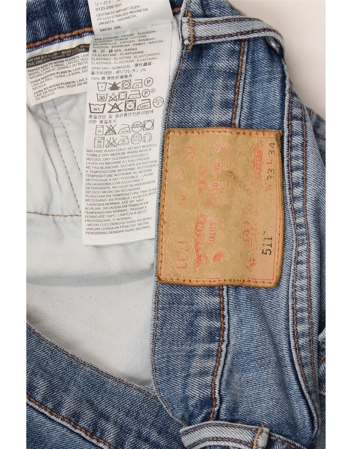 Levi's Herre 511 denimshorts W33 Stor blå bomuld