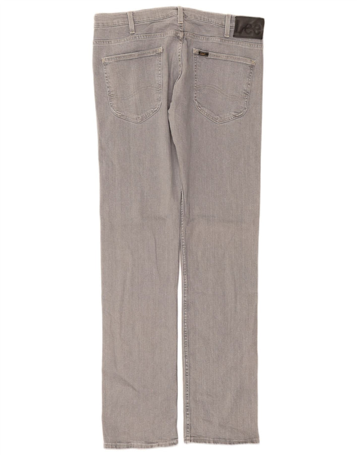 Lee Mens Powell Straight Jeans W34 L34 Grå Bomuld