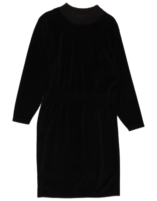 Lizsport Dame Langærmet Jumper Dress UK 10 Small Black Bomuld