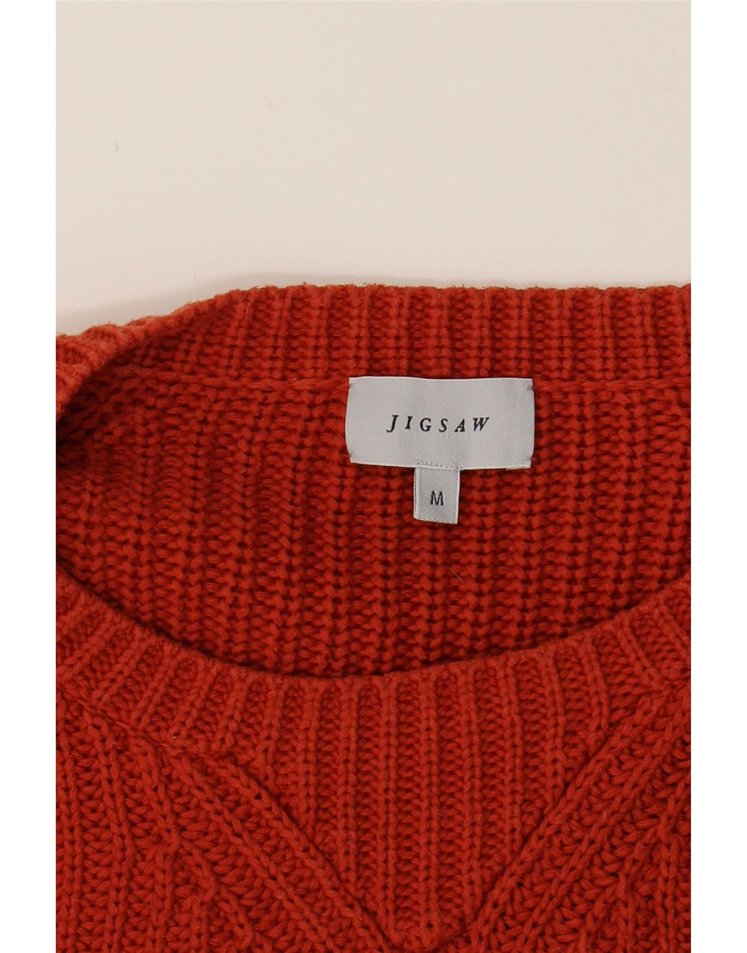 JIGSAW Womens Boat Neck Jumper Sweater UK 14 Medium Red Cotton Vintage Jigsaw and Second-Hand Jigsaw from Messina Hembry 