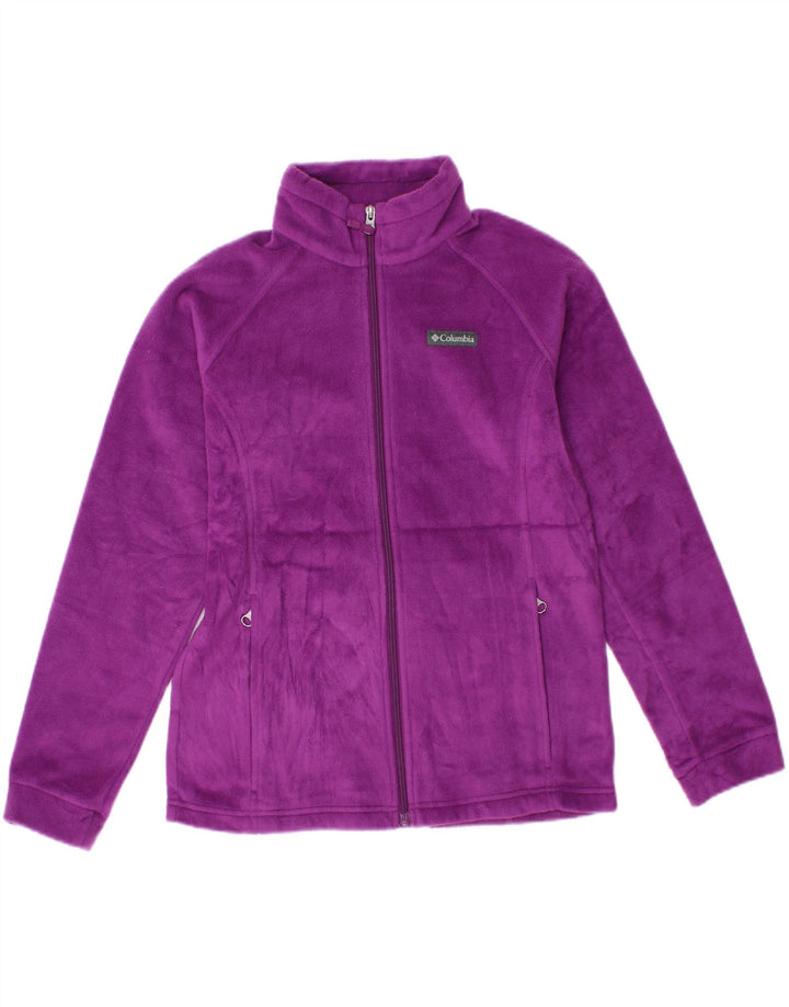 COLUMBIA Girls Fleece Jacket 14-15 Years Large Purple Polyester Vintage Columbia and Second-Hand Columbia from Messina Hembry 